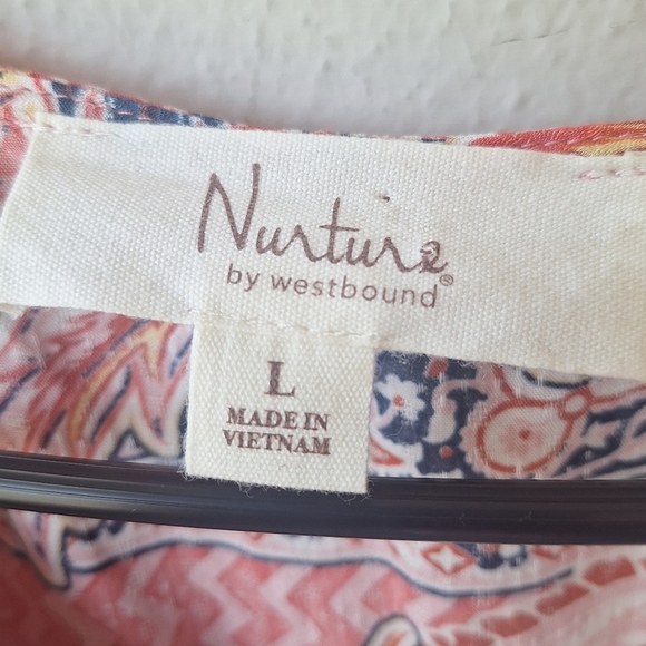 Nurture by Westbound Printed V-Neck Tiered Women's Dress Size L NWT - Picture 9 of 12